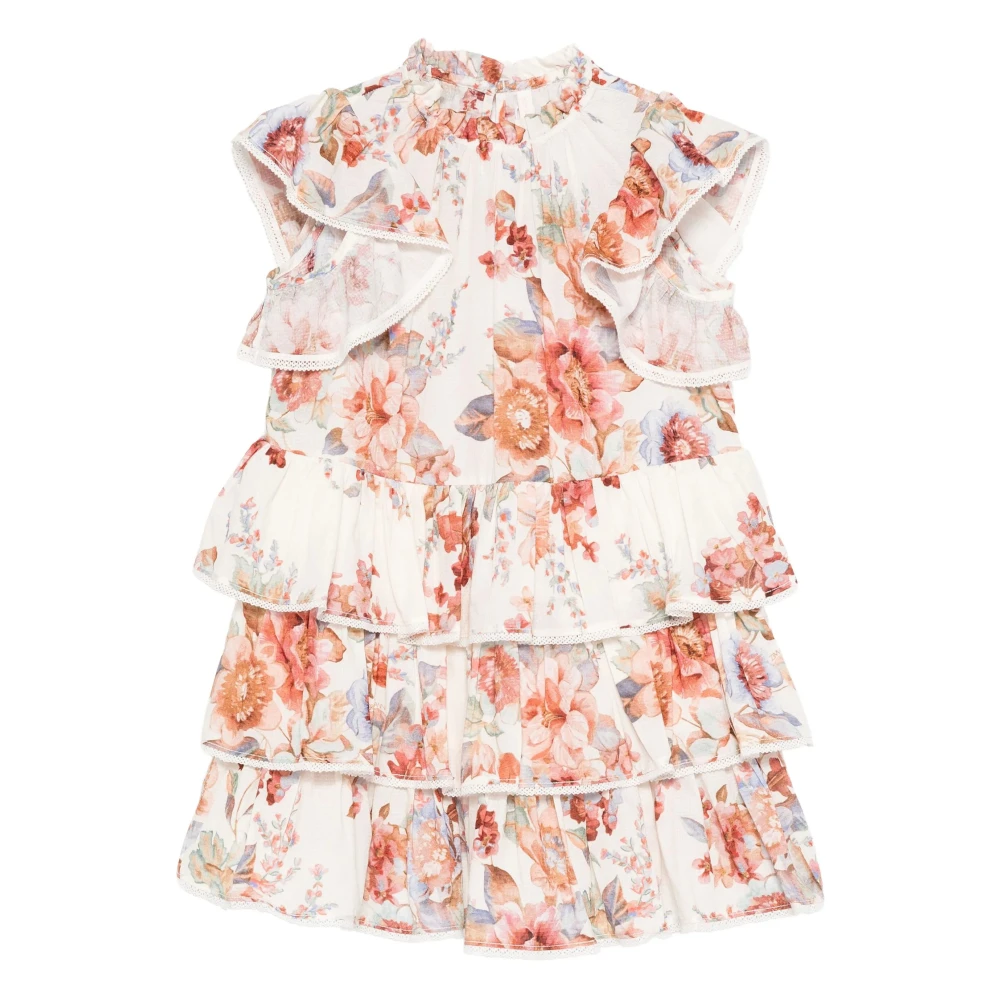 Zimmermann Girls Multicolor Floral Tiered Dress