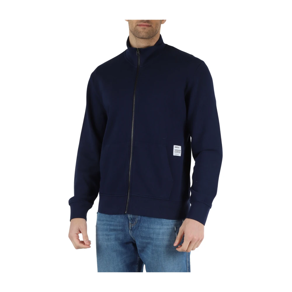 Replay Icon Selection Katoenen Sweatshirt Blue Heren