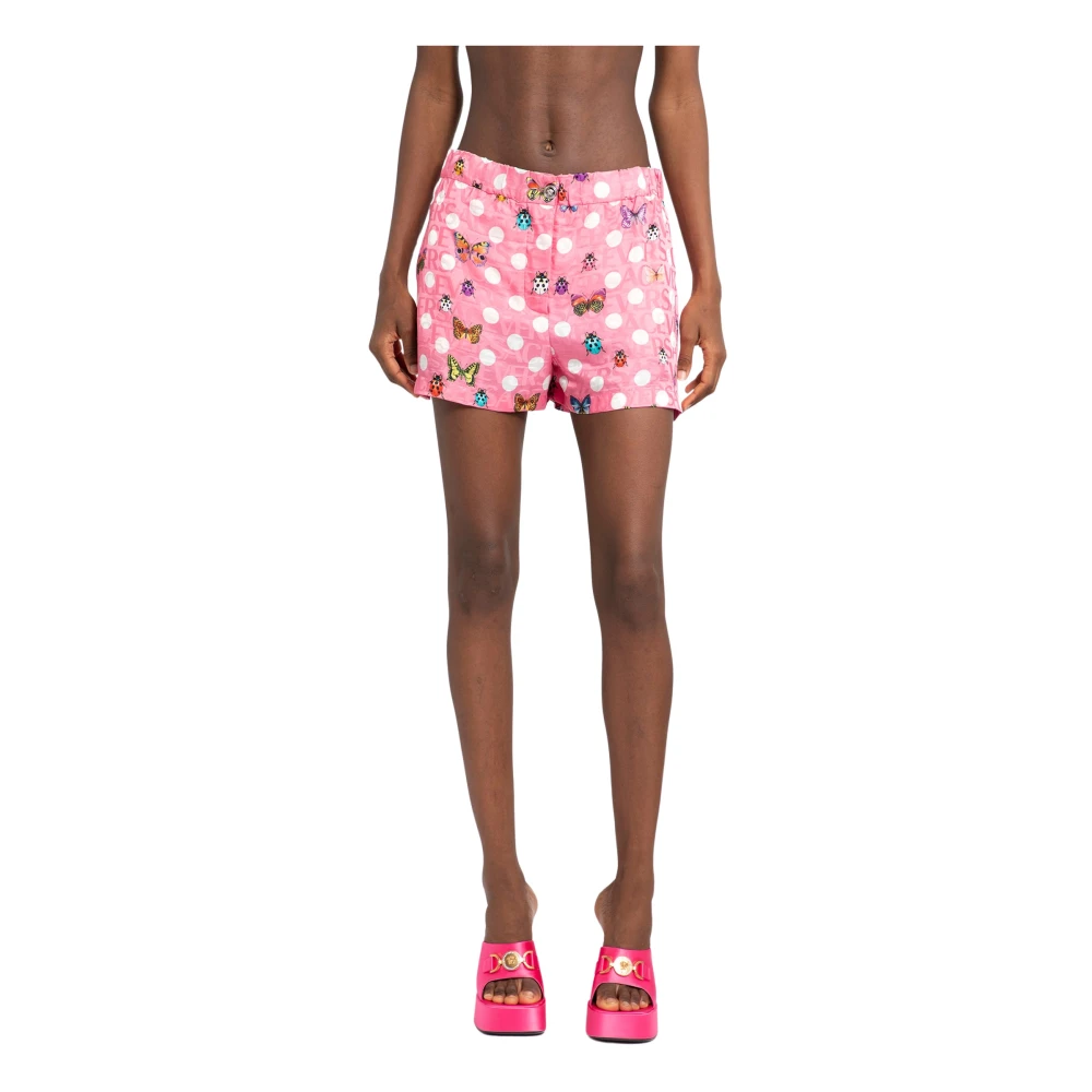 Versace Roze Butterfly Jacquard Shorts Pink Dames
