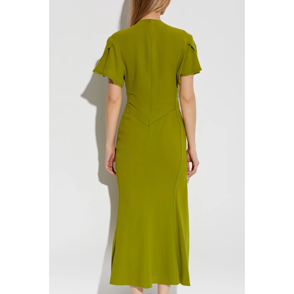 Victoria Beckham V-hals jurk Green Dames