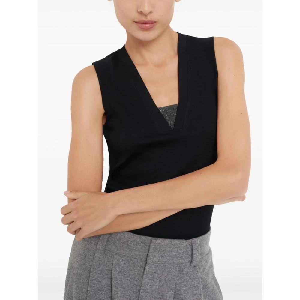 BRUNELLO CUCINELLI Zwarte T-shirts en Polos Black Dames