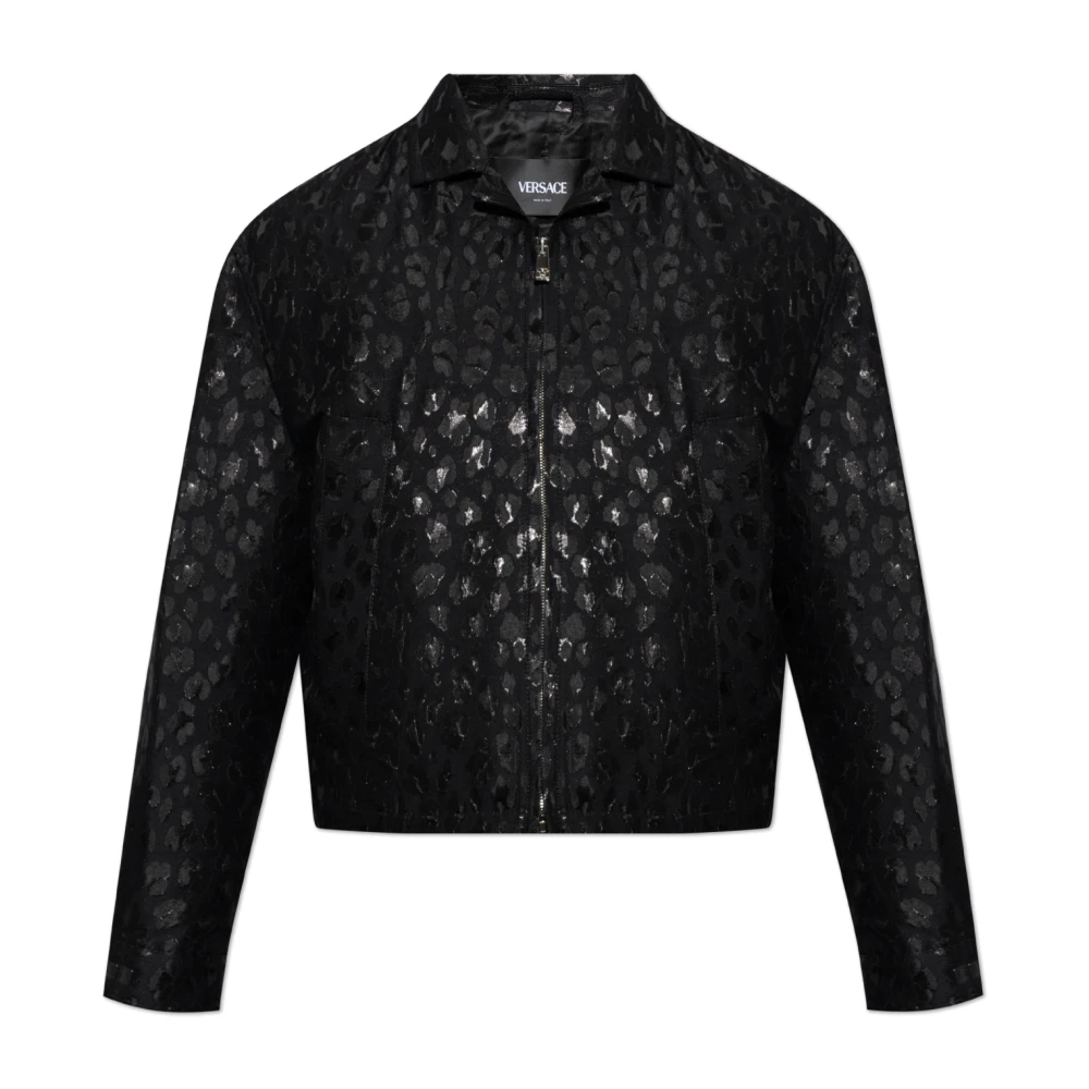 Versace Luipaardprint Jas Black Heren