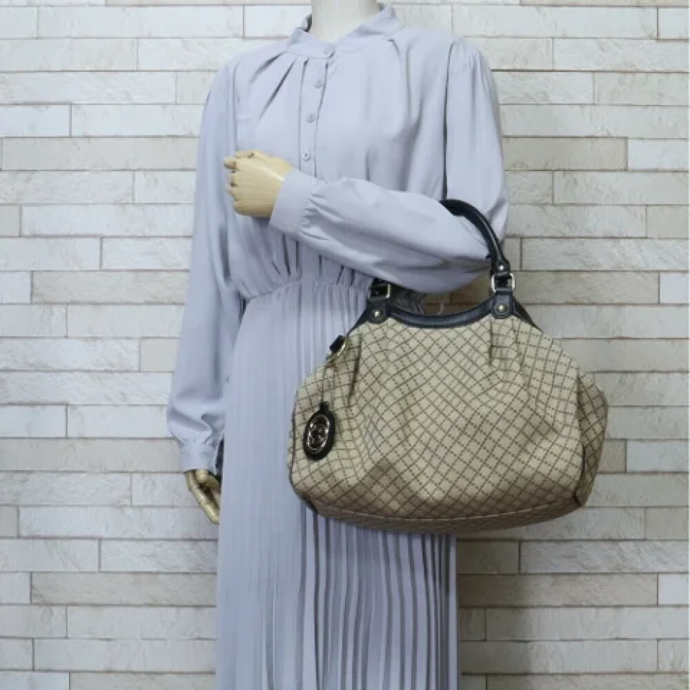 Gucci Vintage Pre-owned Canvas handbags Beige Dames