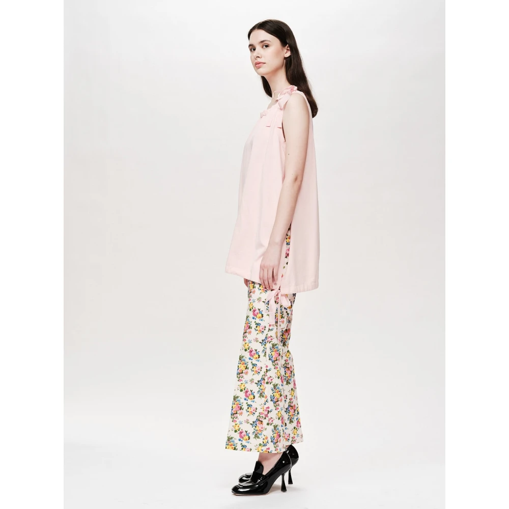 SPORTMAX Ribdetail Katoenen Blouse Pink Dames