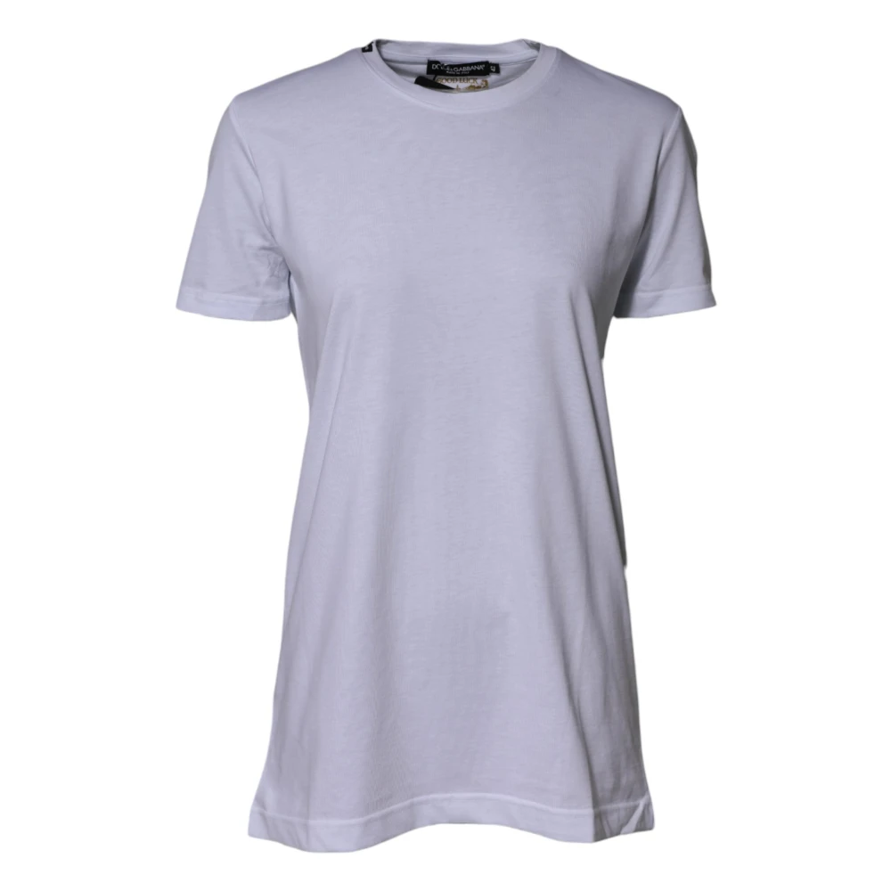Dolce & Gabbana Women's White Cotton Crew Neck T-Shirt