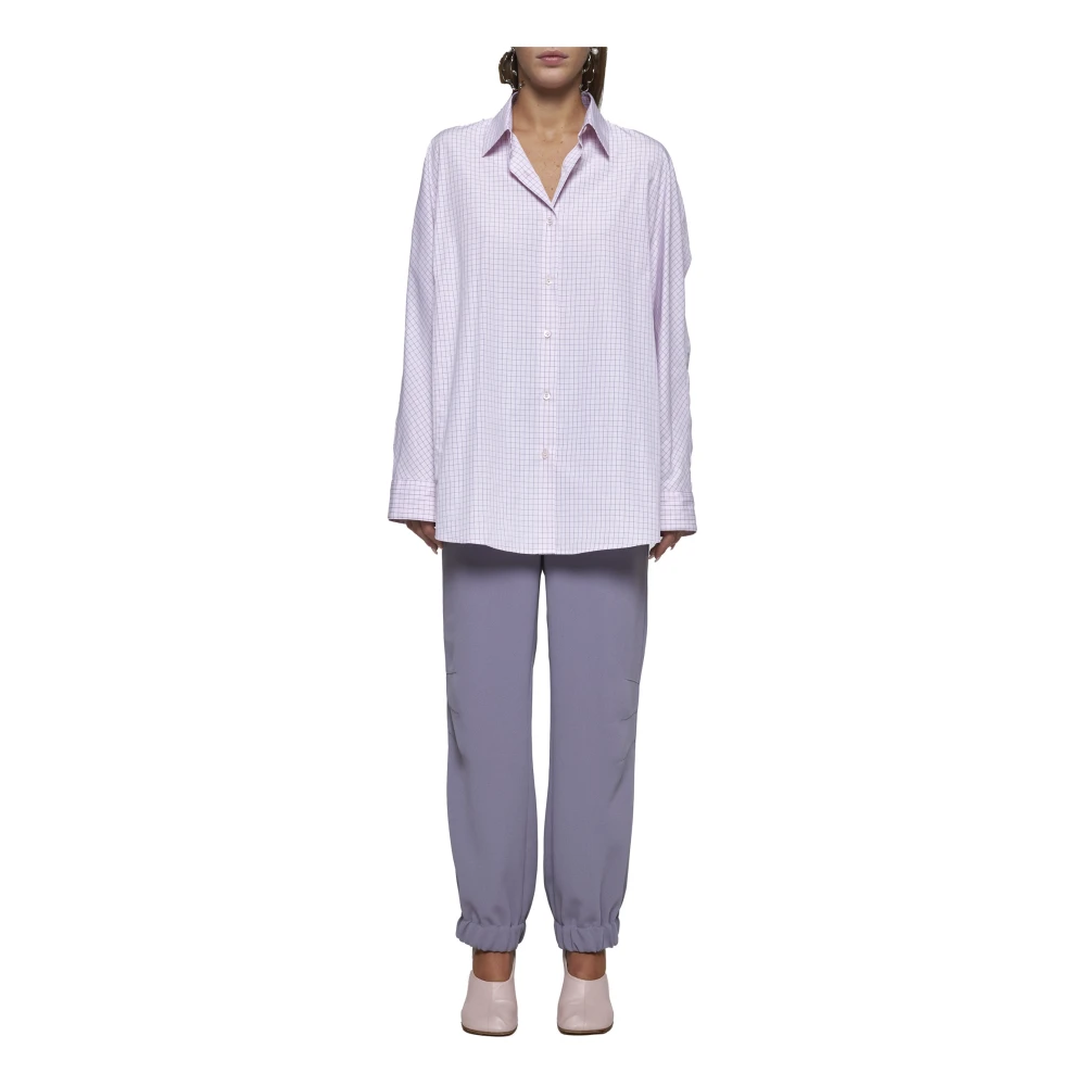 Dries Van Noten Lila elastische taille broek met zakken Purple Dames