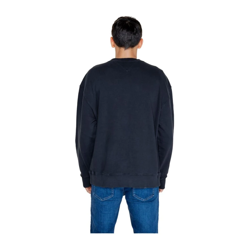 Tommy Jeans Katoenen Hoodless Sweater Black Heren