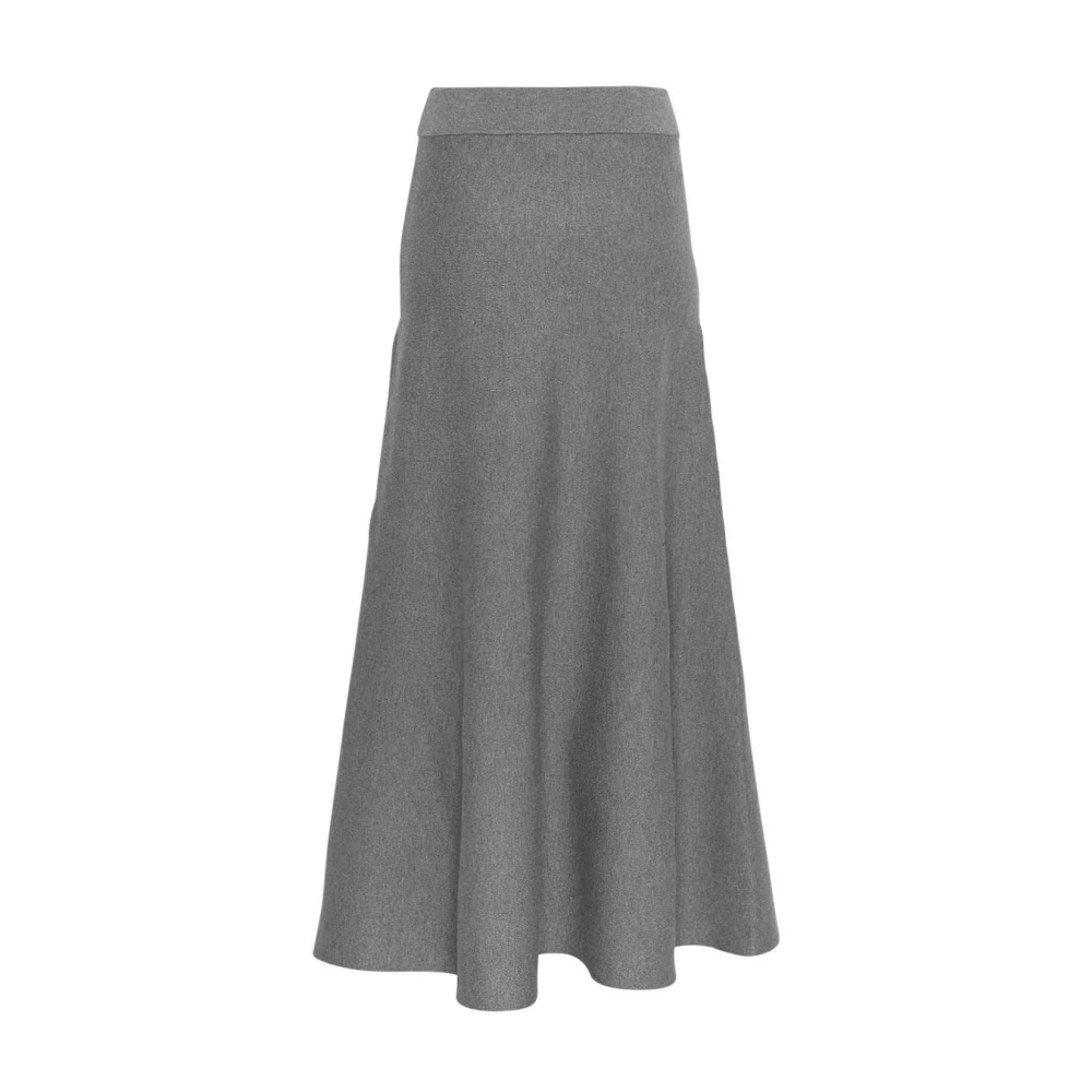 moss copenhagen Grijze Gebreide Lange Rok Gray Dames