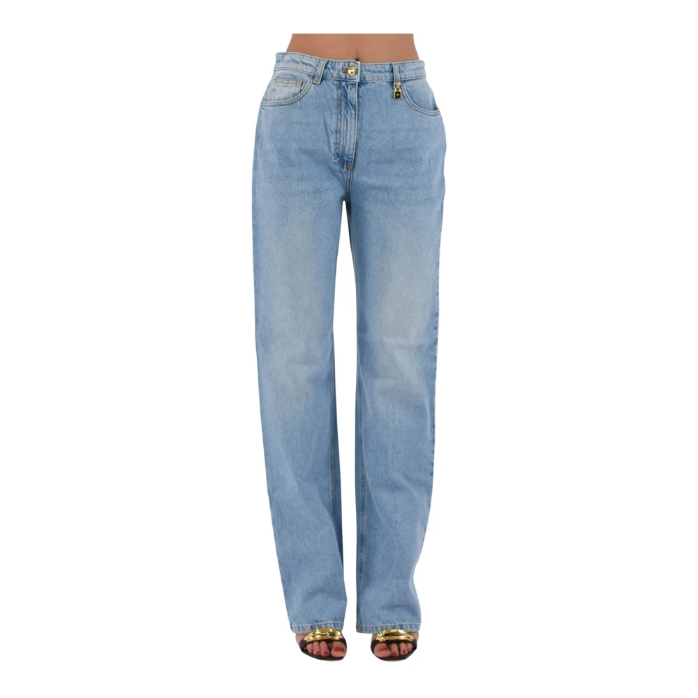 Elisabetta Franchi Boyfriend jeans met juweel hangslot Blue Dames