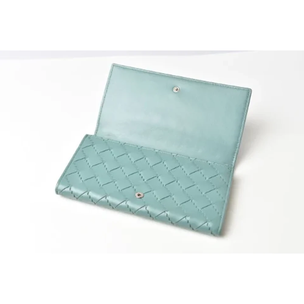 Bottega Veneta Vintage Pre-owned Leather wallets Blue Dames