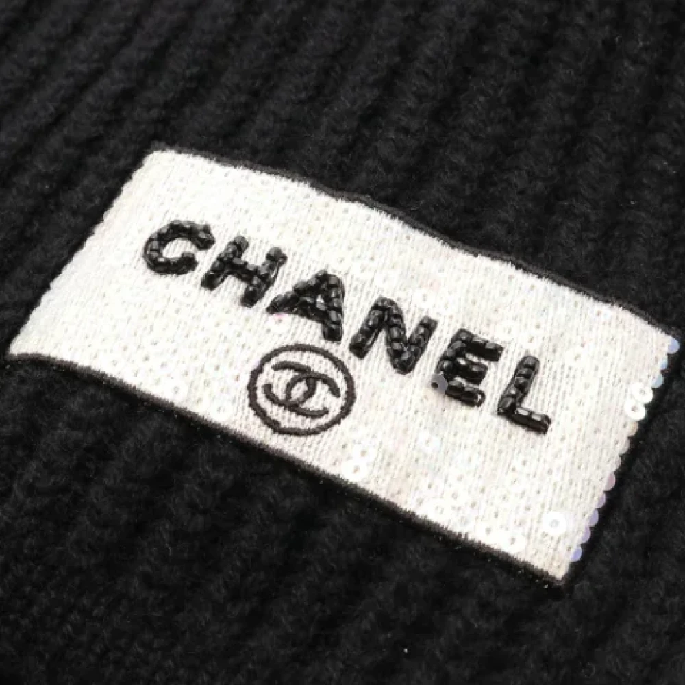 Chanel Vintage Pre-owned Cashmere scarves Black Dames