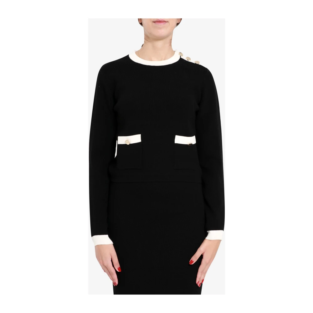 Kaos Gestreepte Crew-Neck Trui Black Dames