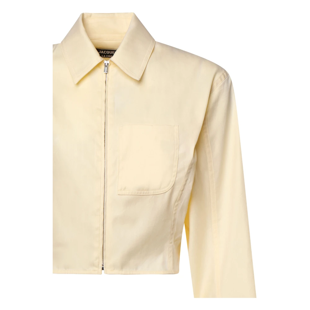 Jacquemus Gele Crop Shirt met Rits Yellow Dames