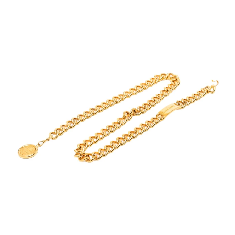 Chanel Vintage Women's Yellow Pre-Owned Chain Belt