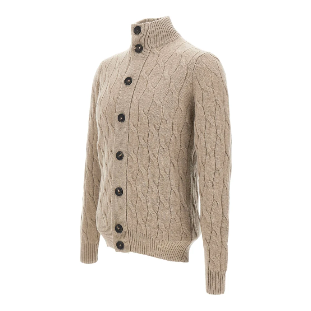 Filippo De Laurentiis Wol Kasjmier Trui Duif Grijs Beige Heren