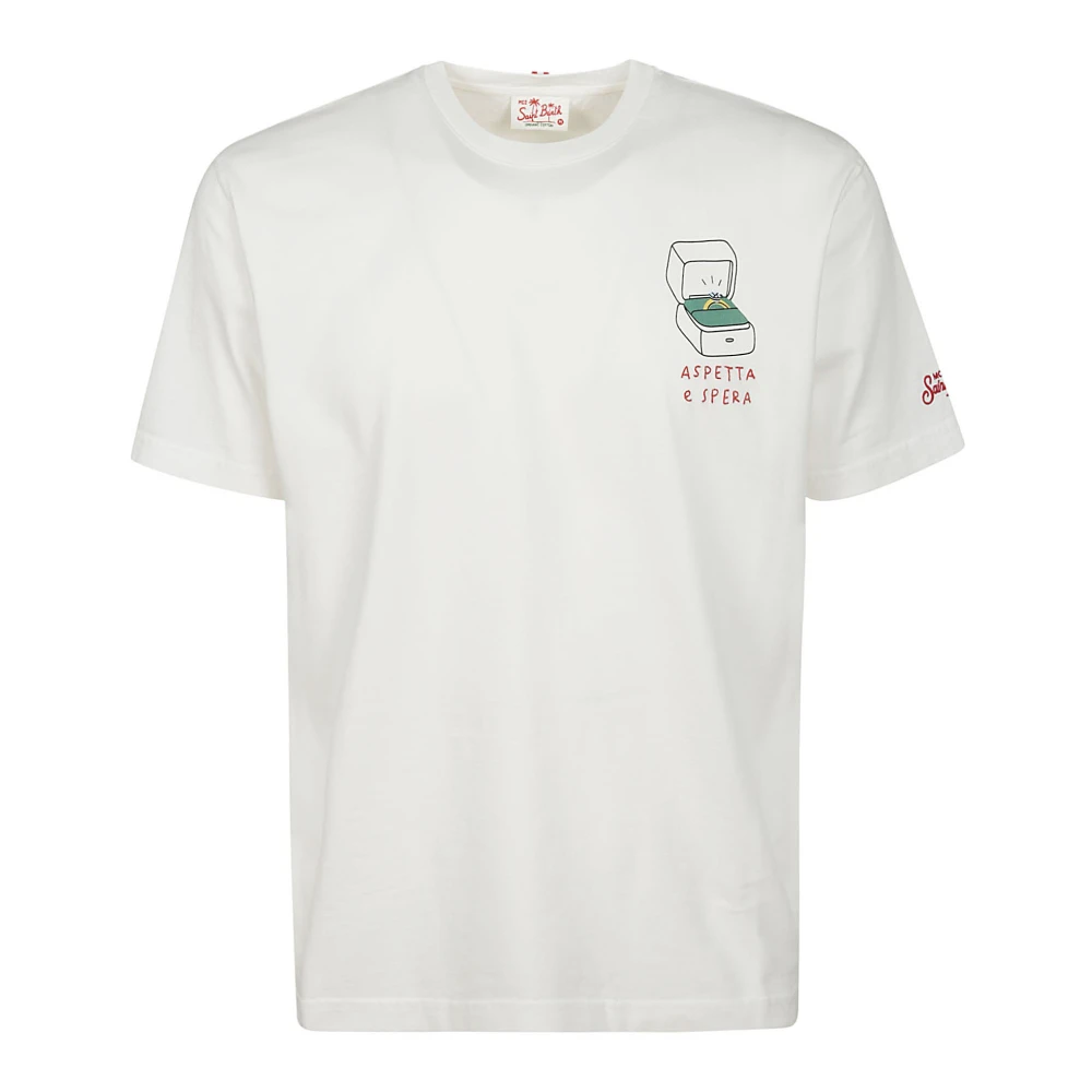 MC2 Saint Barth Wit Katoenen T-shirt met Boxprint White Heren