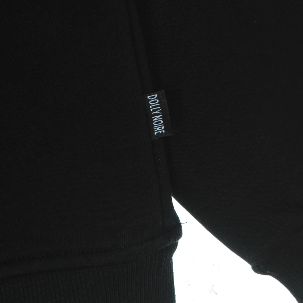 Dolly Noire Zwarte Crewneck Sweater met Tegelprint Black Dames