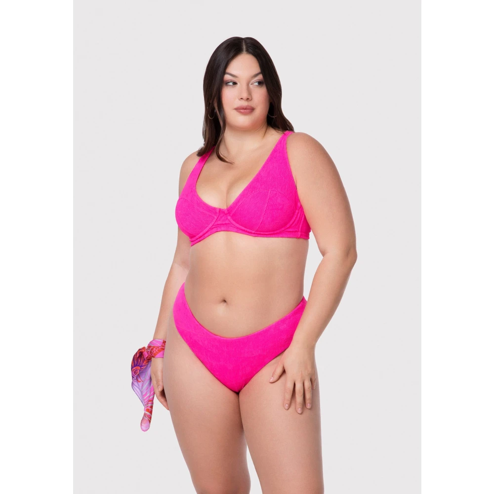 Me-Fui Geëmbosseerde Fuchsia Bikini Set Pink Dames