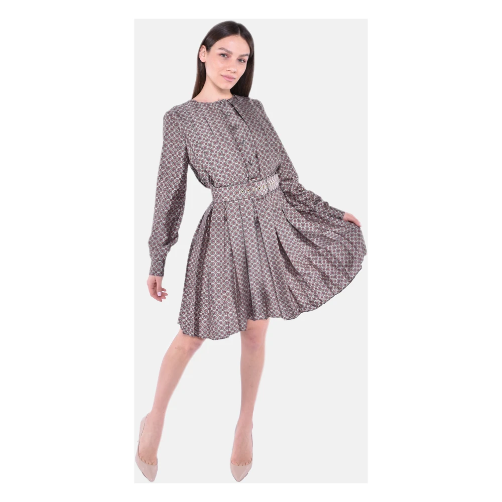 MVP wardrobe Multicolor Geplisseerde Twill Jurk Gray Dames