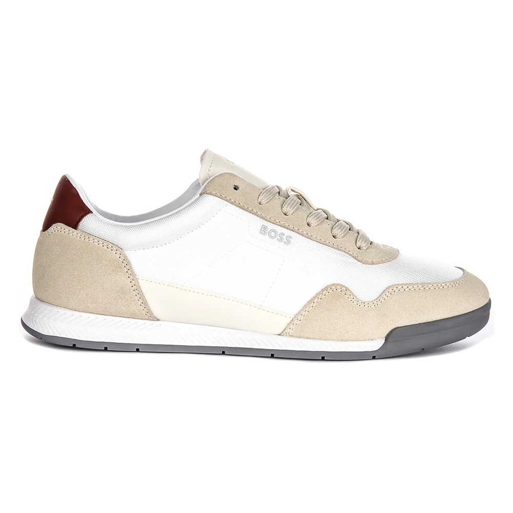 Hugo Men's White Sneakers, 11 Uk, Beige Trainers Stylish
