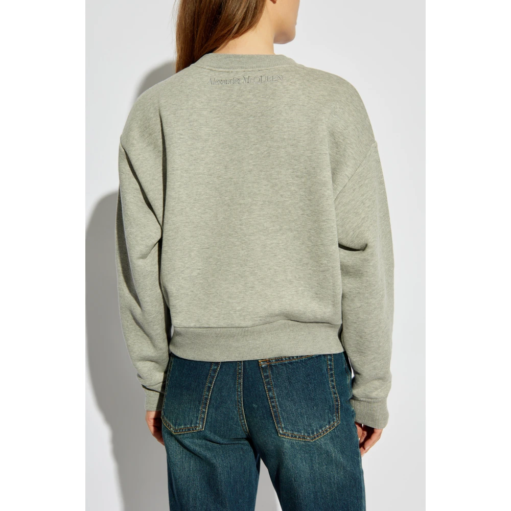 alexander mcqueen Sweatshirt met split Gray Dames