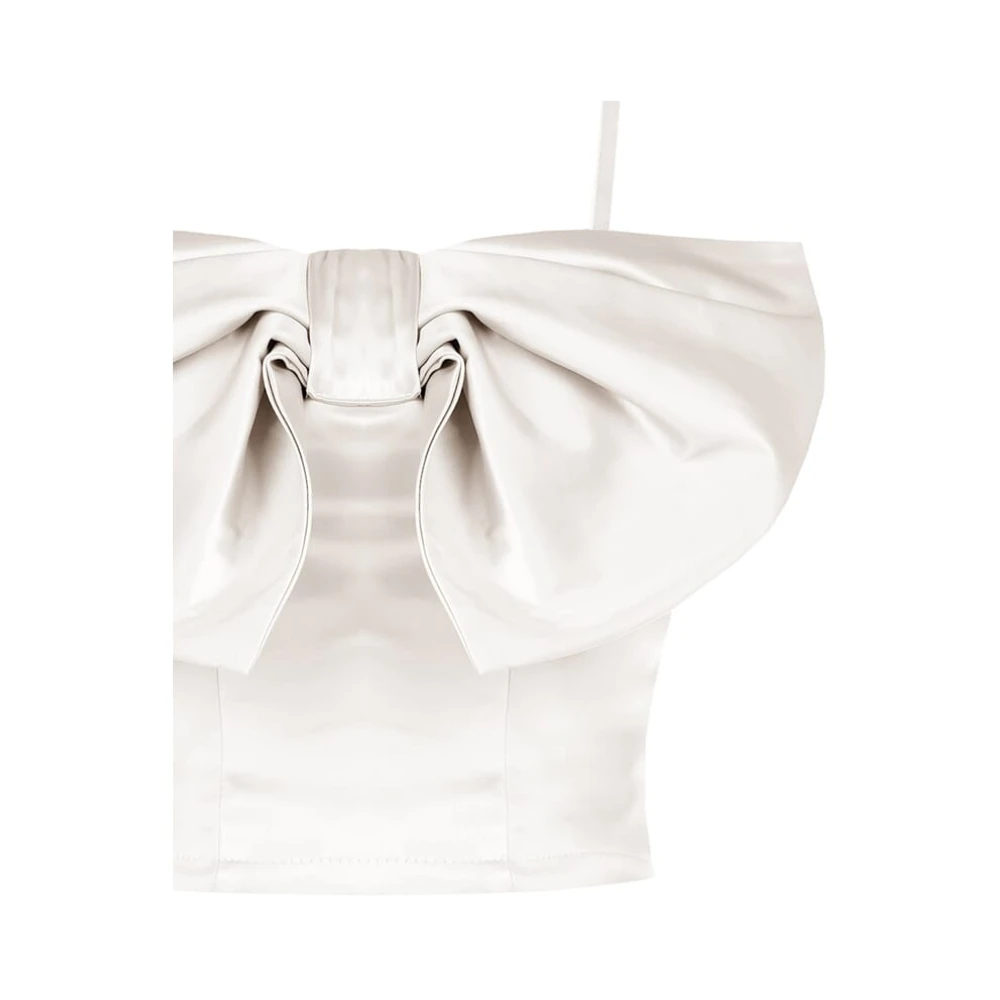 RINASCIMENTO Bow Crop Top Beige Dames
