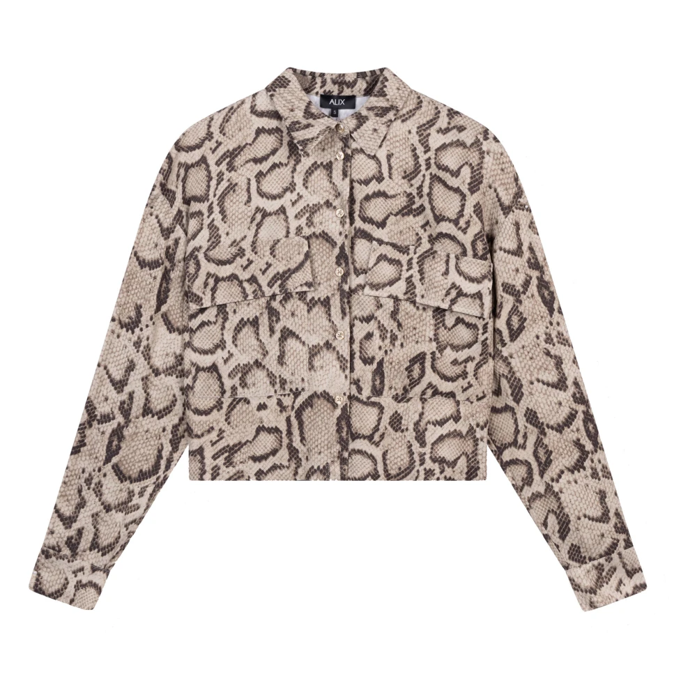 Alix The Label Snake Twill Geweven Blouse Multicolor Dames