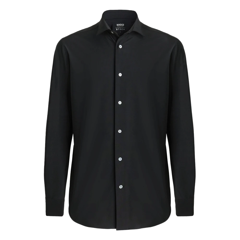 Boggi Milano Herr Svart Skjortor M, Nylon, Tokyo Collar Shirt