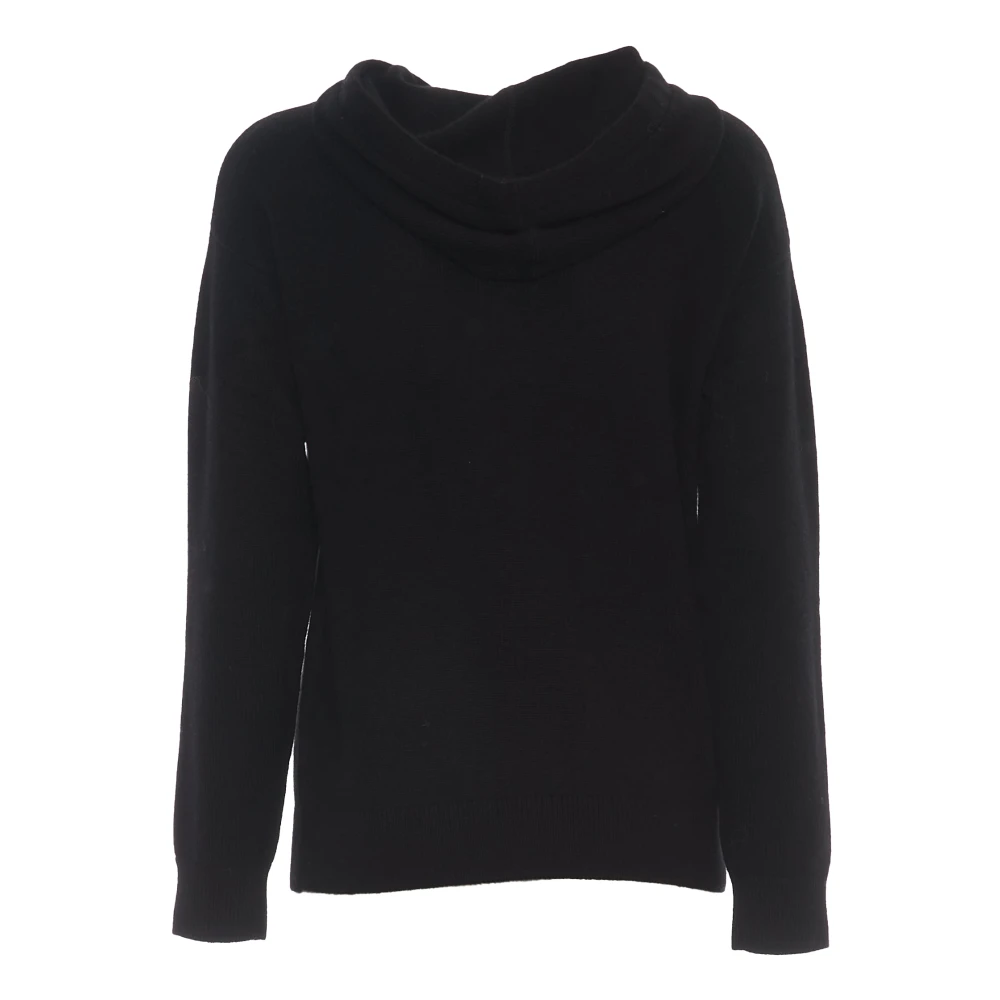 MC2 Saint Barth Zwarte Gebreide Hoodie Sweatshirt Black Dames