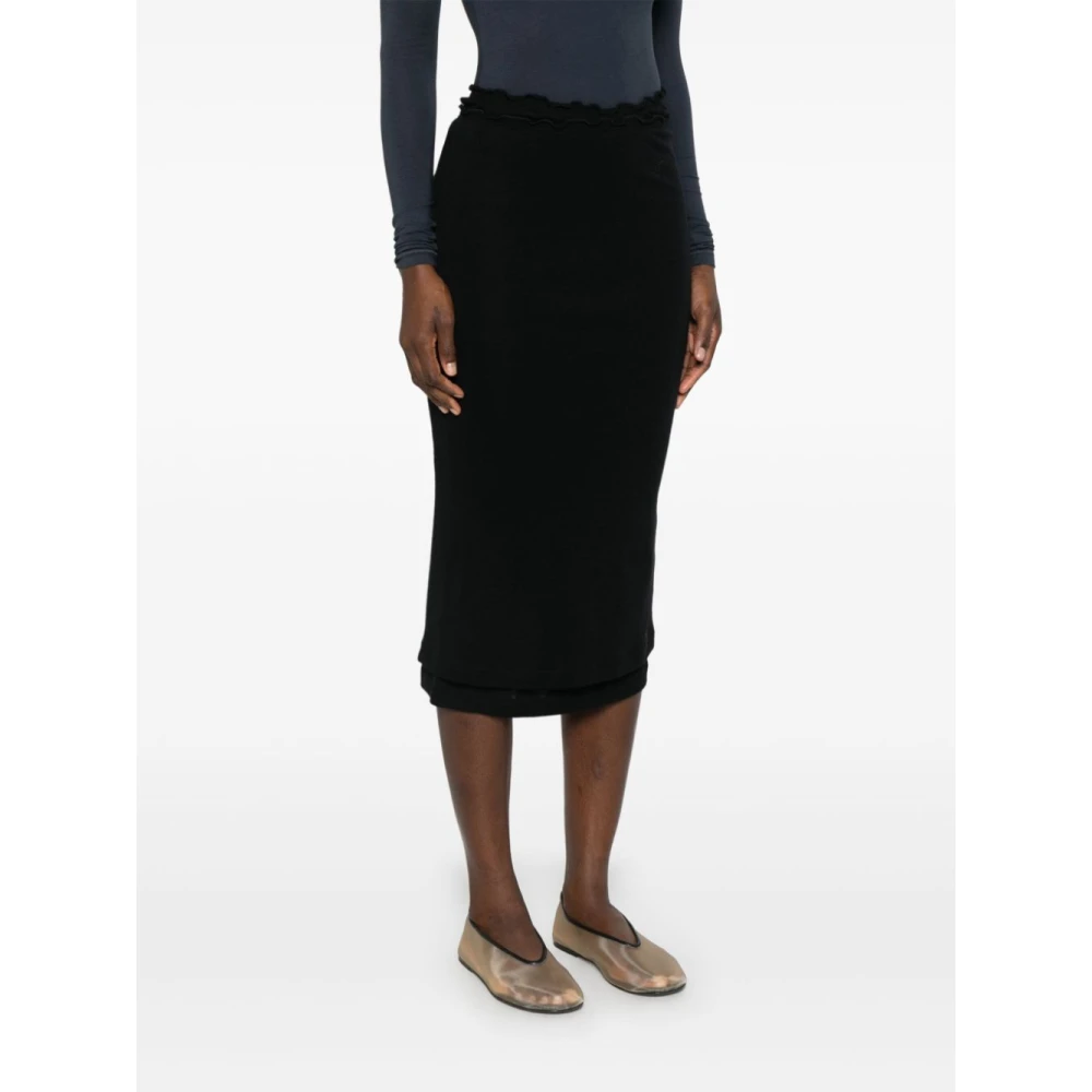 Jil Sander Zwarte Dubbele Rok Black Dames