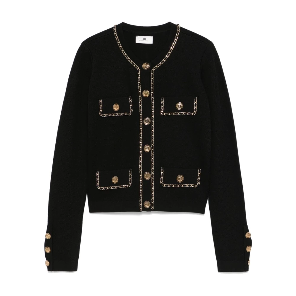 Elisabetta Franchi Zwarte Sweatshirt Aw24 Stijlvol Gezellig Black Dames