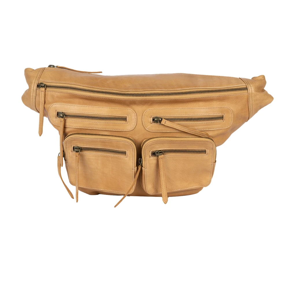 Re:designed Stijlvolle Leren Bumbag Crossover Beige Dames