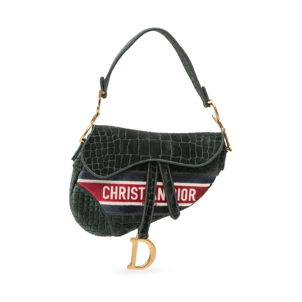 Dior Vintage Women's Green Pre-Owned Saddle Bag