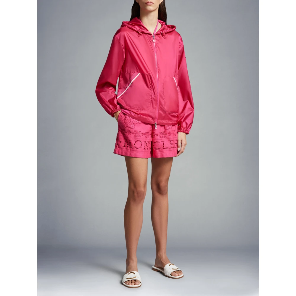 Moncler Fuchsia Jassen met Verstelbare Capuchon Pink Dames