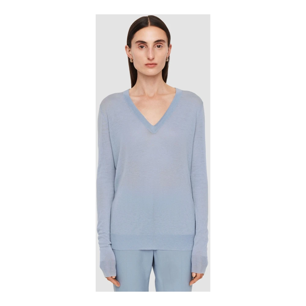 joseph V-hals Cashair Trui Vervaagde Hemel Blue Dames