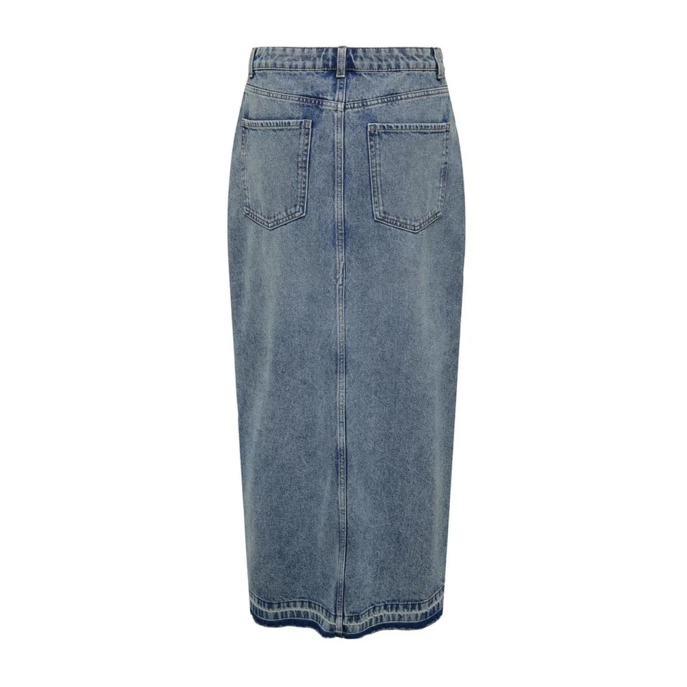 Only Blauwe Katoenen Lange Rok Damesmode Blue Dames