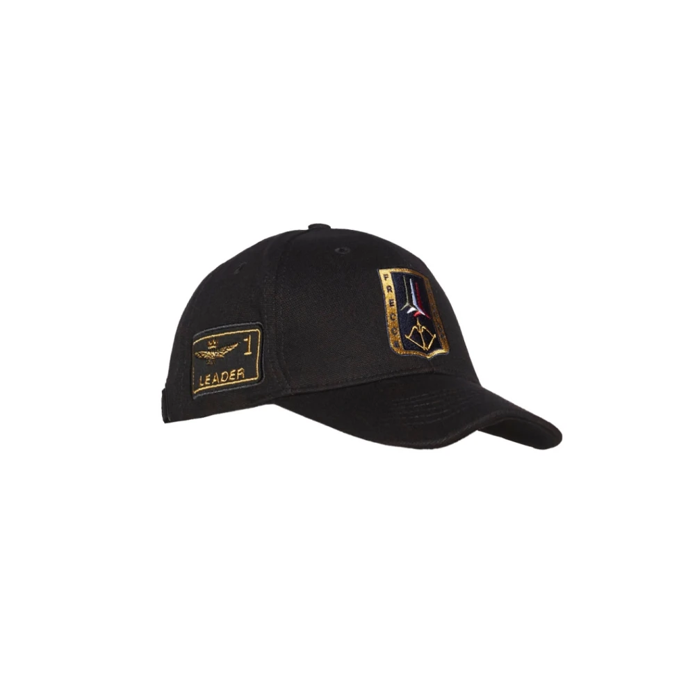 Aeronautica militare Zwarte militaire hoeden met geborduurde patches Black Heren