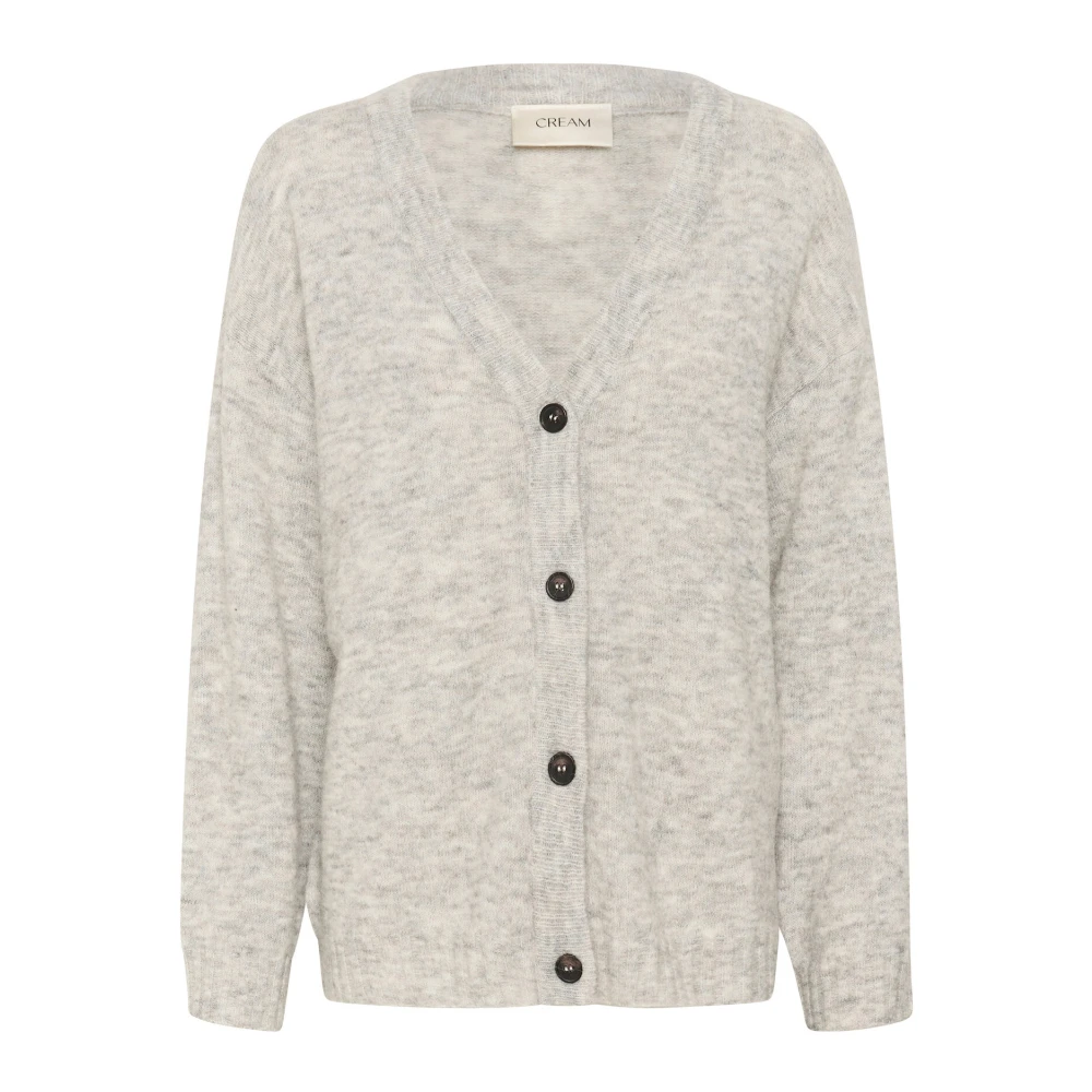 Cream Zachte Gebreide Vest Lichtgrijs Melange Gray Dames
