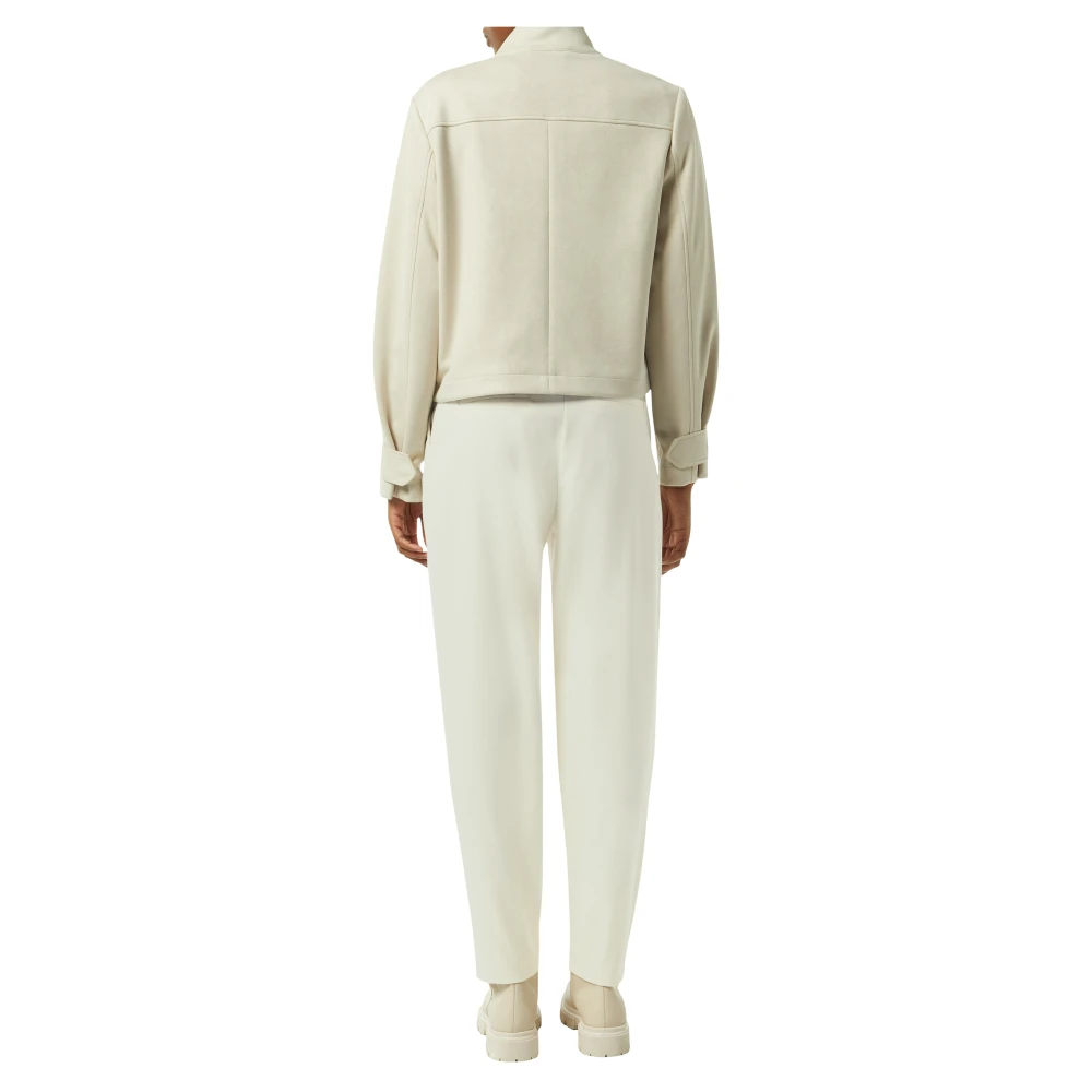 comma Flanellen Broek met Kettingdetails Beige Dames