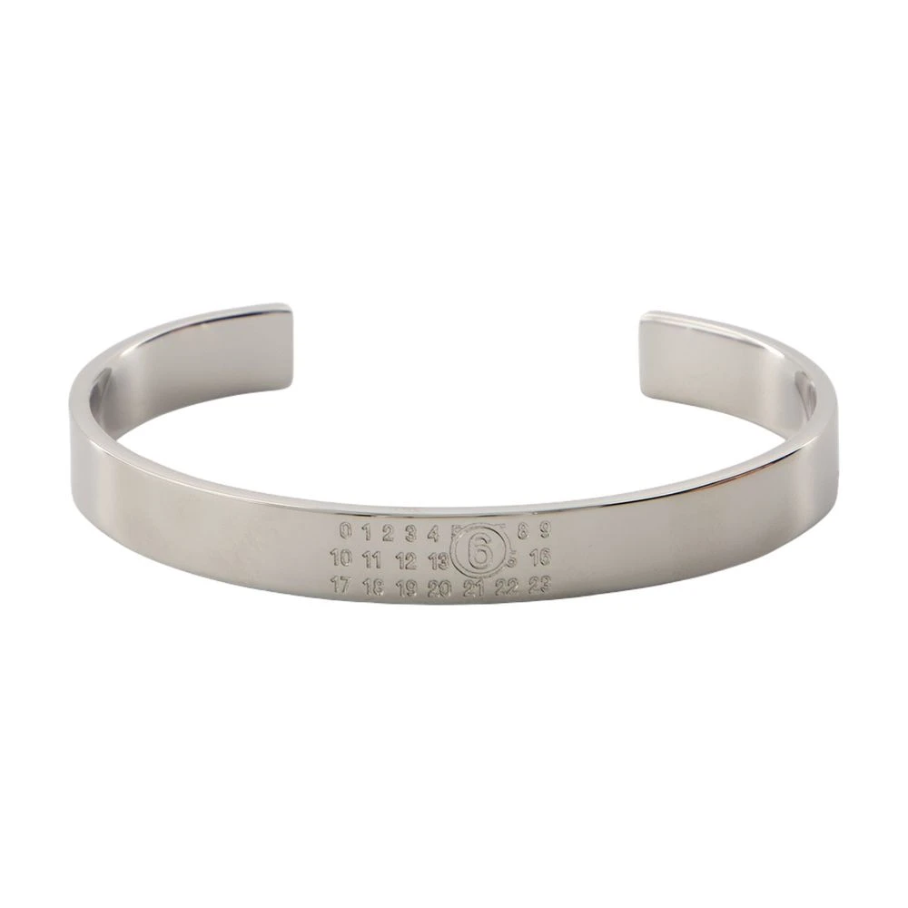 Mm6 Maison Margiela Women's Gray Numeric Minimal Signature Cuff