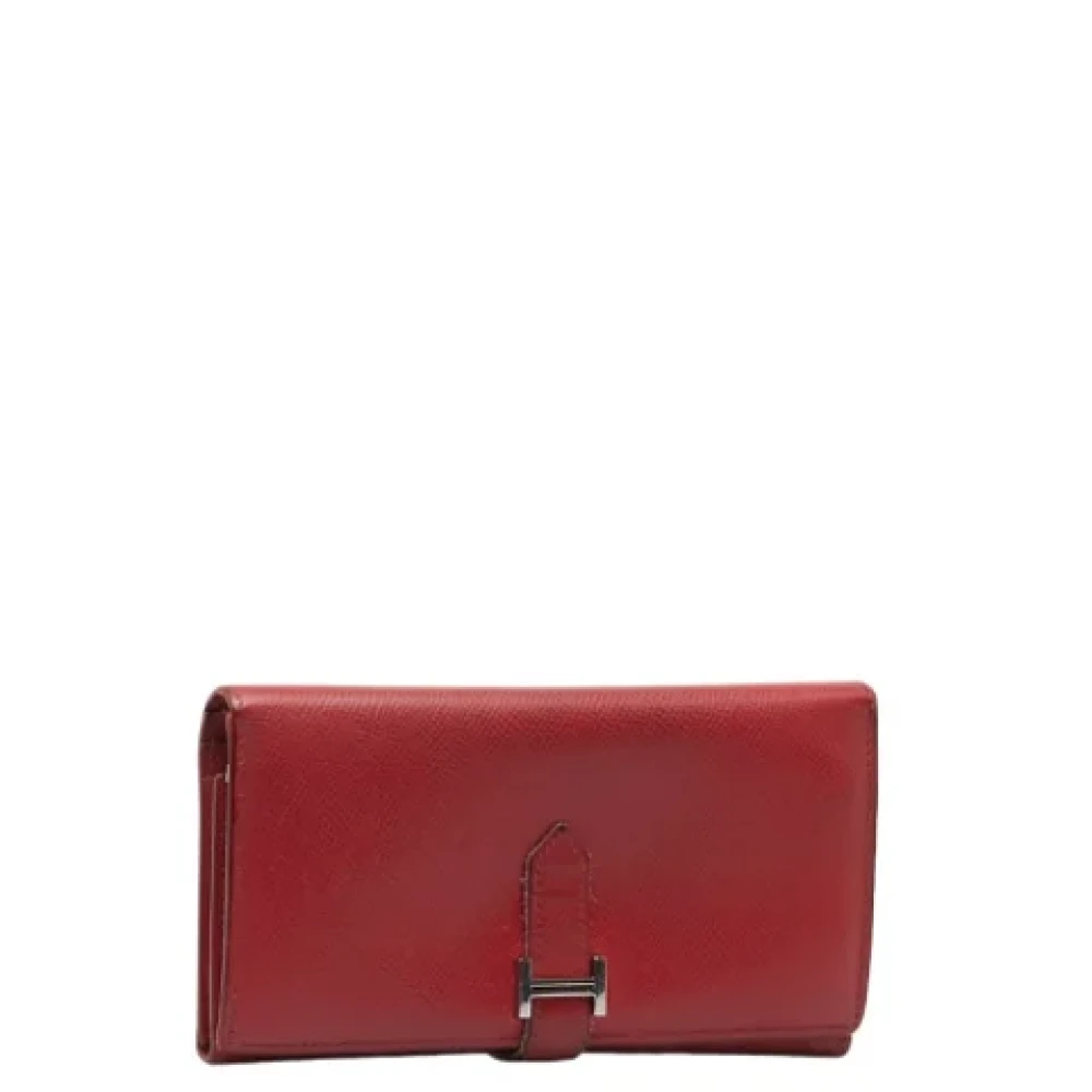 Hermès Vintage Pre-owned Canvas wallets Red Dames