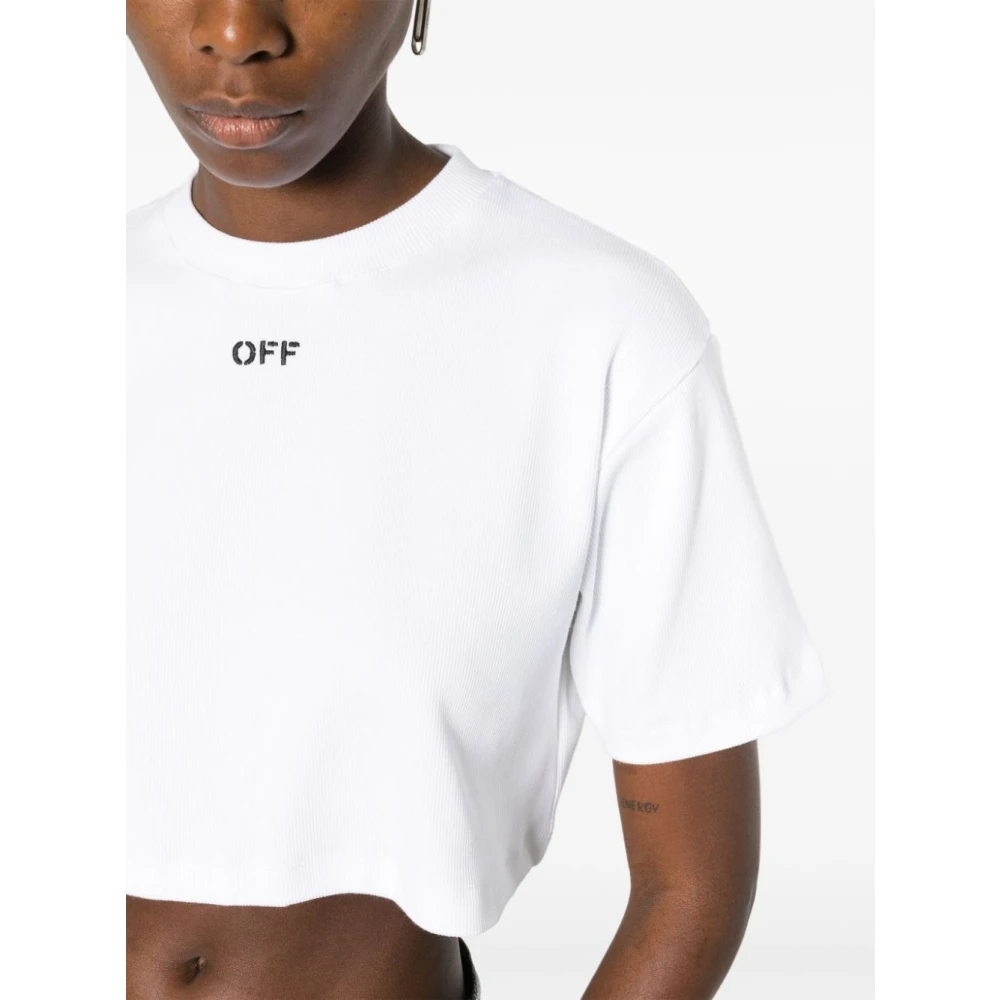 Off White Witte T-shirts Polos voor vrouwen White Dames