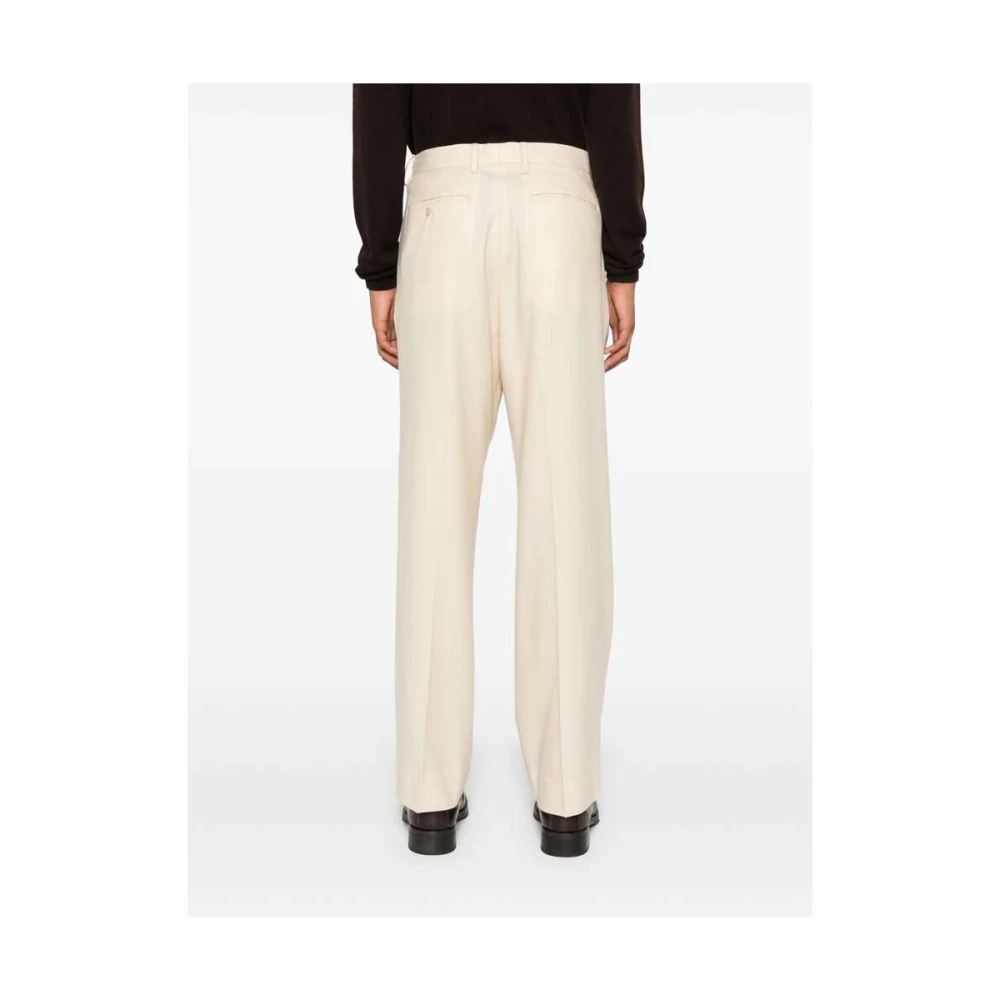 Auralee Beige Wol Twill Broek Beige Heren
