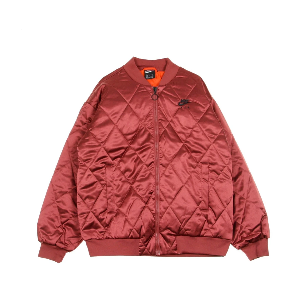 Nike Dames Bomberjack in Satijn Red Dames