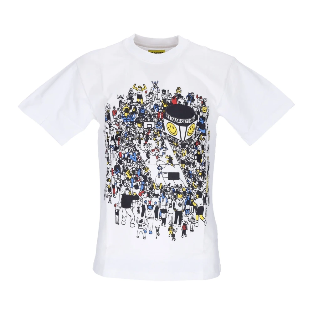 Market Basketbal Smiley Tee Wit T-shirt White Heren