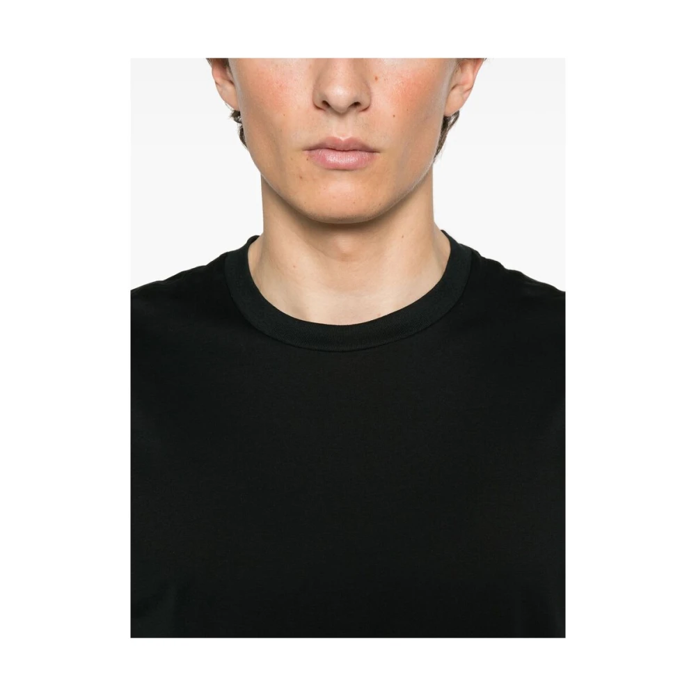 Brioni Zwart Katoenen Ronde Hals T-shirt Black Heren
