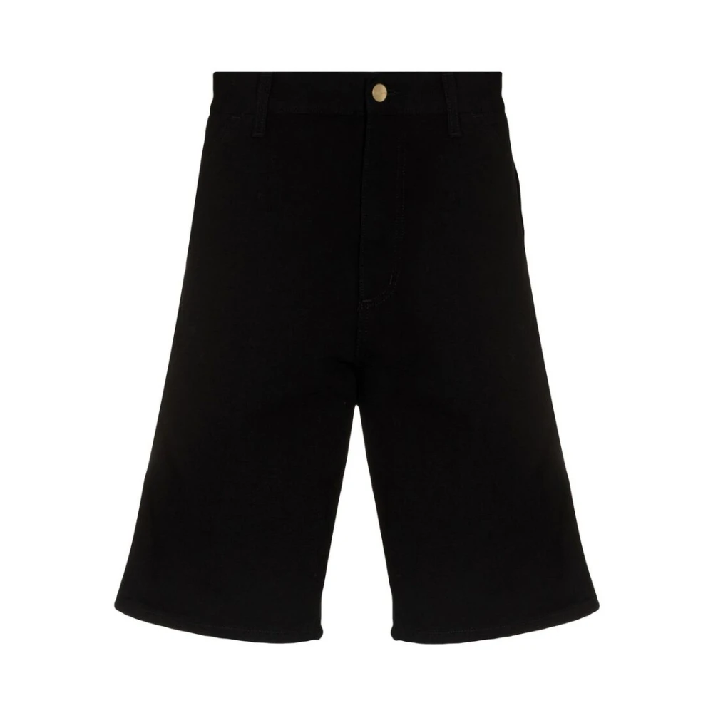 Carhartt WIP Zwarte Katoenmix Logo Patch Shorts Black Heren
