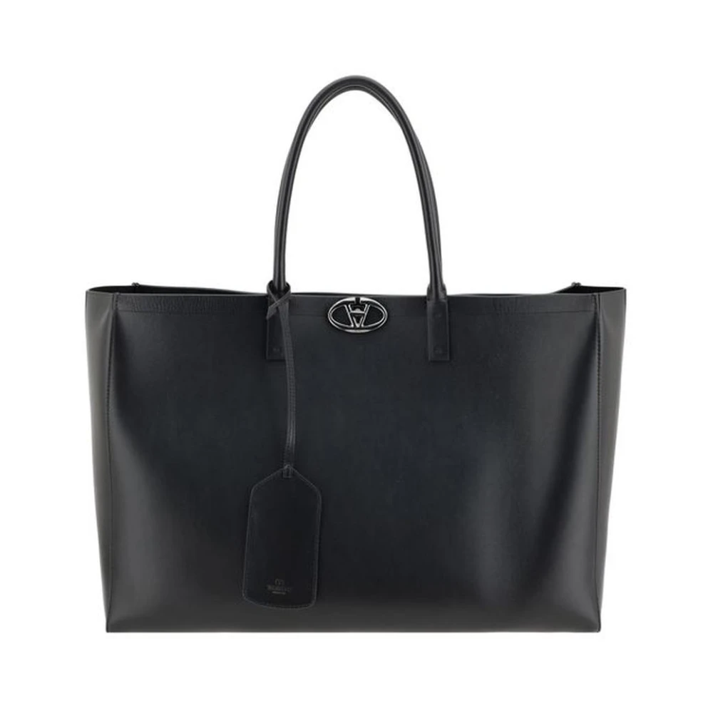 Valentino Garavani Leren schoudertas met draaisluiting Black Heren