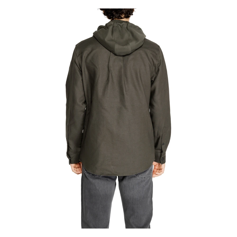 Antony Morato Groene Hooded Katoenen Shirt Herfst Winter Green Heren