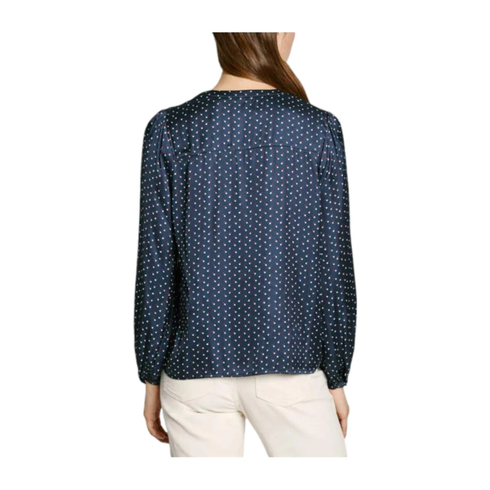 Pepe Jeans Satijnen Polka Dot Blouse Blue Dames
